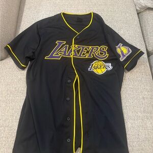 Lakers Black and Yellow Men's Baseball Jersey